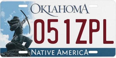 OK license plate 051ZPL