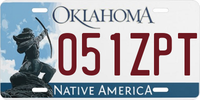 OK license plate 051ZPT