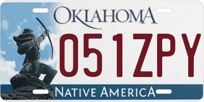 OK license plate 051ZPY