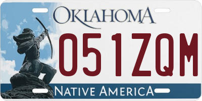 OK license plate 051ZQM