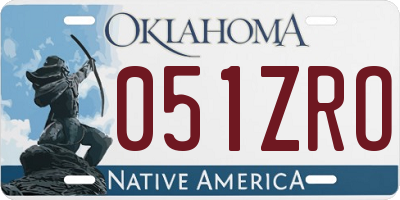 OK license plate 051ZRO
