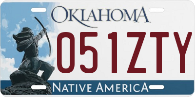 OK license plate 051ZTY