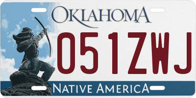 OK license plate 051ZWJ