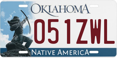 OK license plate 051ZWL