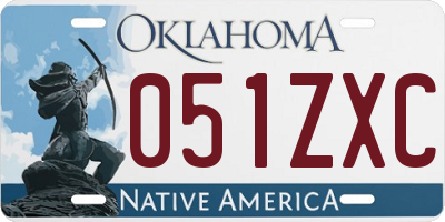 OK license plate 051ZXC