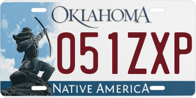 OK license plate 051ZXP