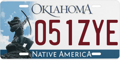 OK license plate 051ZYE