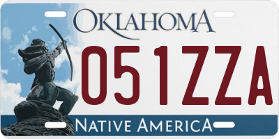 OK license plate 051ZZA