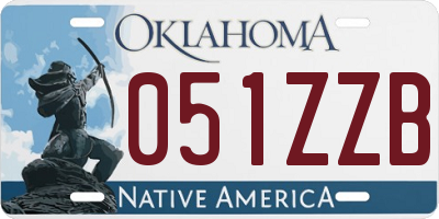 OK license plate 051ZZB