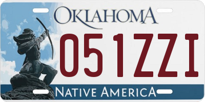 OK license plate 051ZZI
