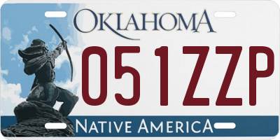 OK license plate 051ZZP