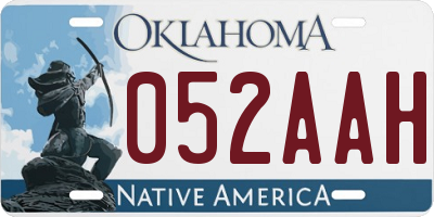 OK license plate 052AAH