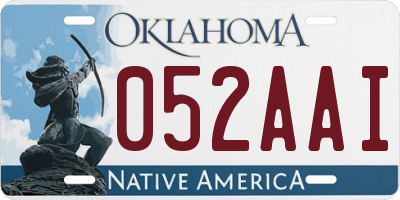 OK license plate 052AAI