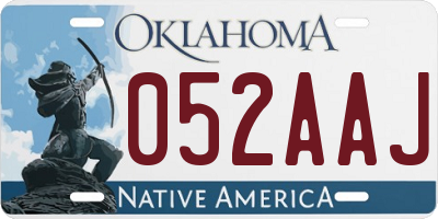 OK license plate 052AAJ