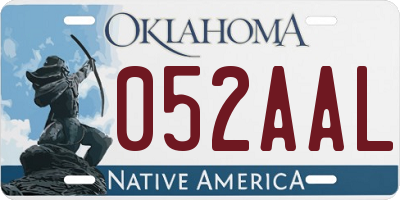 OK license plate 052AAL