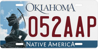 OK license plate 052AAP