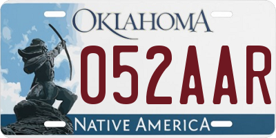 OK license plate 052AAR