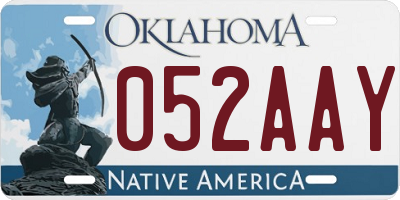 OK license plate 052AAY