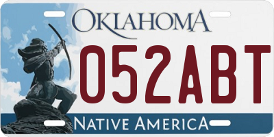 OK license plate 052ABT