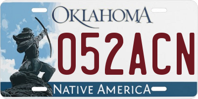 OK license plate 052ACN