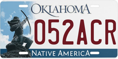 OK license plate 052ACR