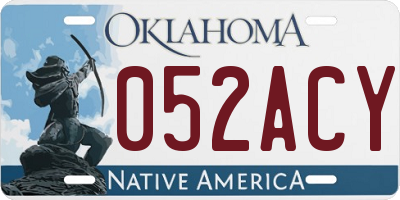 OK license plate 052ACY