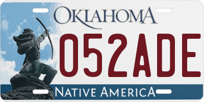 OK license plate 052ADE