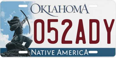 OK license plate 052ADY