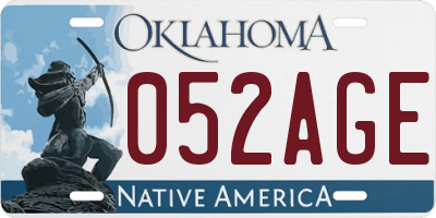 OK license plate 052AGE