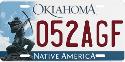 OK license plate 052AGF