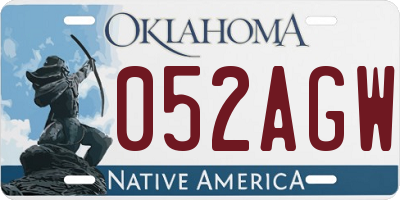 OK license plate 052AGW