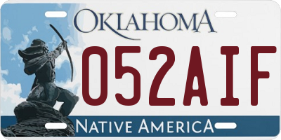 OK license plate 052AIF
