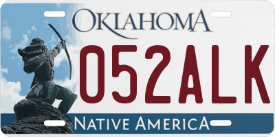 OK license plate 052ALK