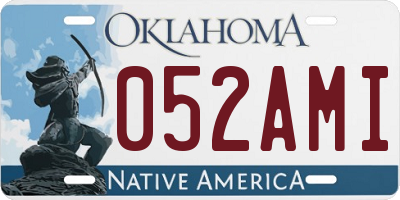 OK license plate 052AMI