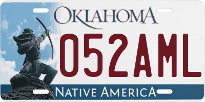 OK license plate 052AML