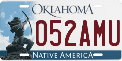 OK license plate 052AMU