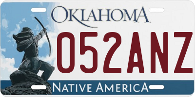 OK license plate 052ANZ