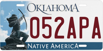 OK license plate 052APA