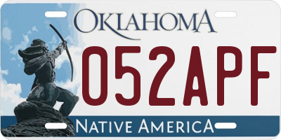 OK license plate 052APF