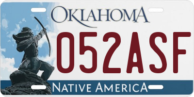 OK license plate 052ASF