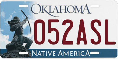OK license plate 052ASL