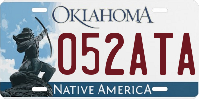 OK license plate 052ATA
