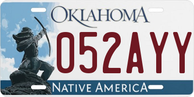 OK license plate 052AYY