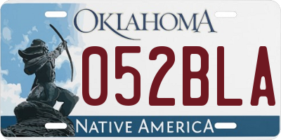 OK license plate 052BLA
