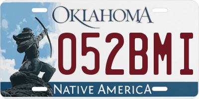 OK license plate 052BMI