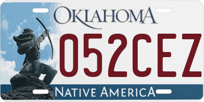 OK license plate 052CEZ