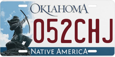 OK license plate 052CHJ