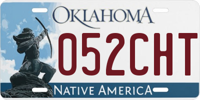 OK license plate 052CHT