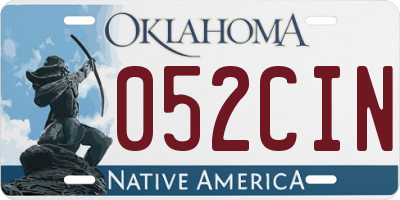 OK license plate 052CIN