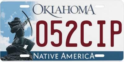 OK license plate 052CIP